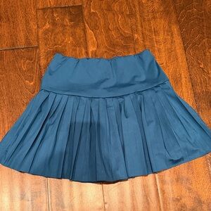 Blue Pleated Silky Skirt